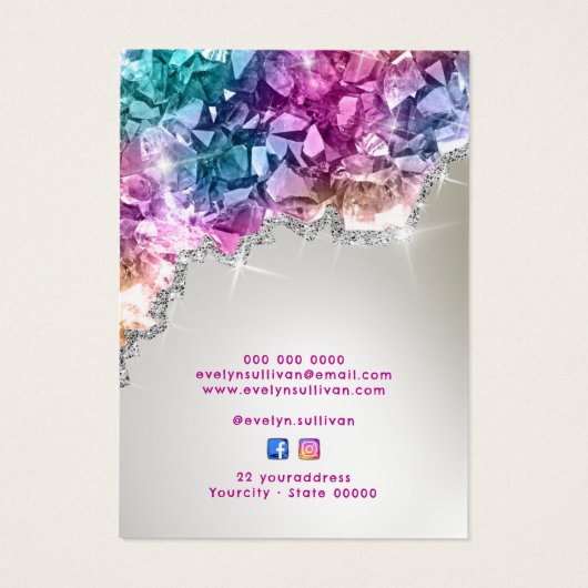 虹色の結晶のネックレスディスプレイカード (裏面)