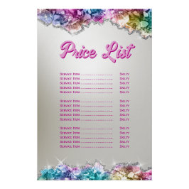 虹色の結晶の価格リストポスター ポスター