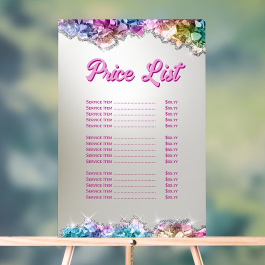 虹色の結晶の価格表 アクリルサイン (ニュートラル)