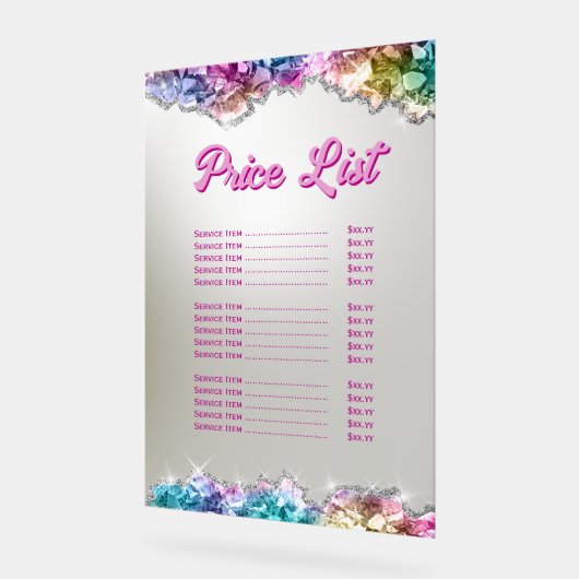 虹色の結晶の価格表 アクリルサイン (傾斜)