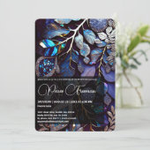 虹色の結晶の宝石，青，ラベンダー 招待状 (スタンド正面)