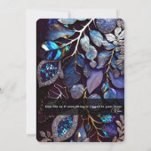 虹色の結晶の宝石，青，ラベンダー 招待状 (裏面)