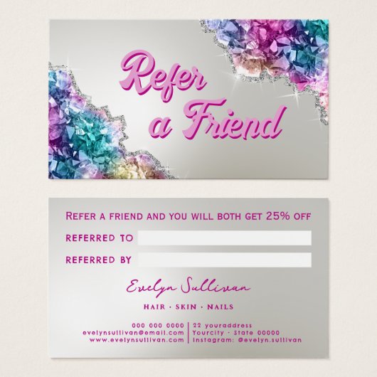 虹色の結晶の紹介カード (正面&裏面)