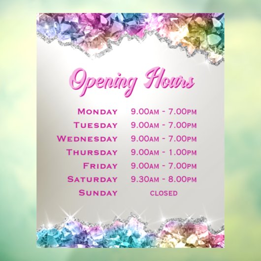 虹色の結晶の開く時間ウィンドウにしがみつく ウィンドウサイン (シート3)