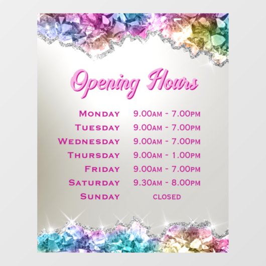 虹色の結晶の開く時間ウィンドウにしがみつく ウィンドウサイン (シート)