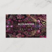 虹色の結晶宝石,明るい赤紫色,ピンク,ブロンズ, 名刺 (正面)