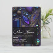 虹色の結晶宝石，紫，紫，金ゴールド 招待状 (スタンド正面)