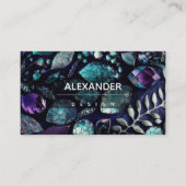 虹色の結晶宝石,青,ティール(緑がかった色),紫 名刺 (正面)