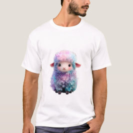 虹色の綿あめパステルラム メンズ Tシャツ
