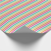 虹色の縦ストライプ カラフル レトロ ラッピングペーパー (角)
