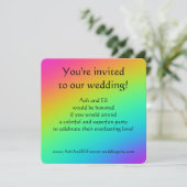 虹色の美しいグラデーション ウェディング 招待状 (スタンド正面)