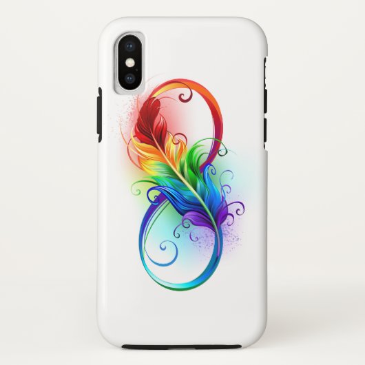 虹色の羽根とインフィニティ・シンボル Case-Mate iPhoneケース (裏面)