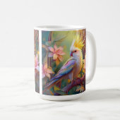 虹色の翼のオカメインコ ファンタジー・バード コーヒーマグカップ (正面右)
