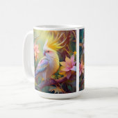虹色の翼のオカメインコ ファンタジー・バード コーヒーマグカップ (正面左)