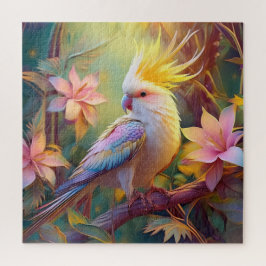 虹色の翼のオカメインコ ファンタジー・バード ジグソーパズル