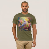虹色の翼のオカメインコ ファンタジー・バード Tシャツ (正面フル)