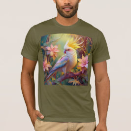 虹色の翼のオカメインコ ファンタジー・バード Tシャツ