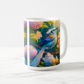虹色の翼を持つカケス幻想の鳥 コーヒーマグカップ (正面右)