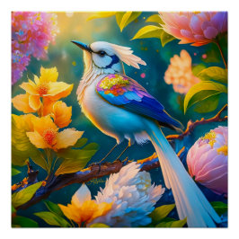虹色の翼を持つカケス幻想の鳥 ポスター