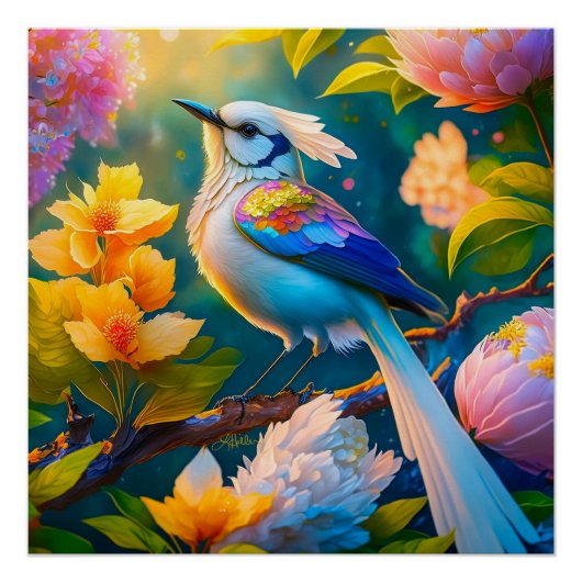 虹色の翼を持つカケス幻想の鳥 ポスター (正面)