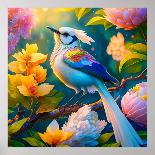 虹色の翼を持つカケス幻想の鳥 ポスター (正面)