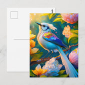 虹色の翼を持つカケス幻想の鳥 ポストカード (正面/裏面)
