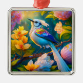 虹色の翼を持つカケス幻想の鳥 メタルオーナメント (正面)