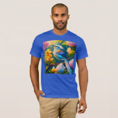 虹色の翼を持つカケス幻想の鳥 Tシャツ (正面フル)