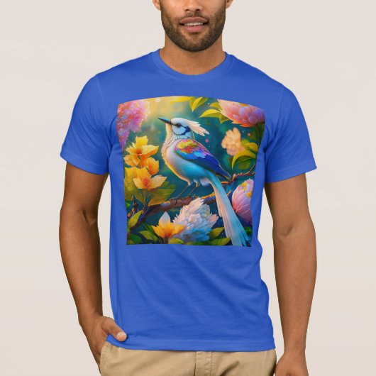 虹色の翼を持つカケス幻想の鳥 Tシャツ (正面)