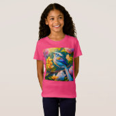虹色の翼を持つカケス幻想の鳥 Tシャツ (正面フル)