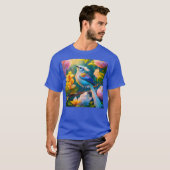 虹色の翼を持つカケス幻想の鳥 Tシャツ (正面フル)