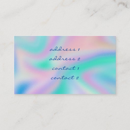 虹色の背景にフェイクある音楽少女 名刺 (裏面)