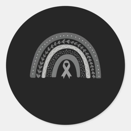 虹色の脳がん腫瘍が5月に灰色になる ラウンドシール (正面)