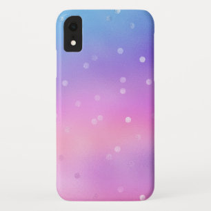 虹色の色と水玉模様パターン iPhone XRケース