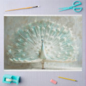 虹色の色の孔雀のデコページ 薄葉紙 (クラフト)