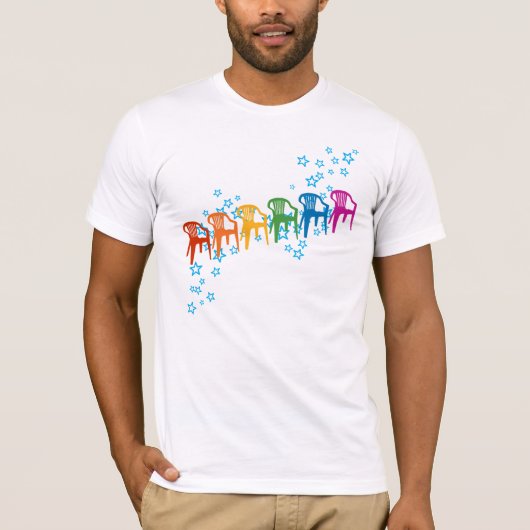 虹色の芝生の椅子 Tシャツ (正面)