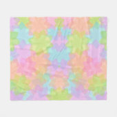 虹色の花のデザイン、多くの色のパターン フリースブランケット (正面(横))