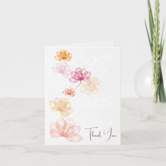 虹色の花悔やみや弔慰ありがとう サンキューカード (正面)