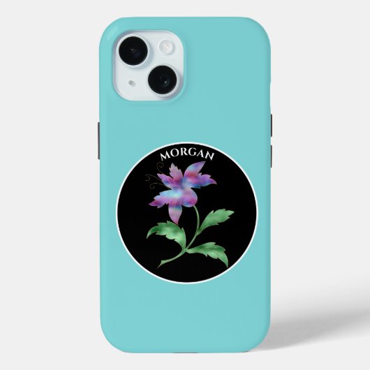 虹色の花 ブラックサークル 名前 Case-Mate iPhoneケース (裏面)