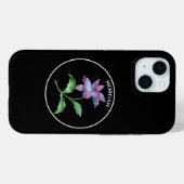 虹色の花、黒い丸、名前 Case-Mate iPhoneケース (裏面 (横))