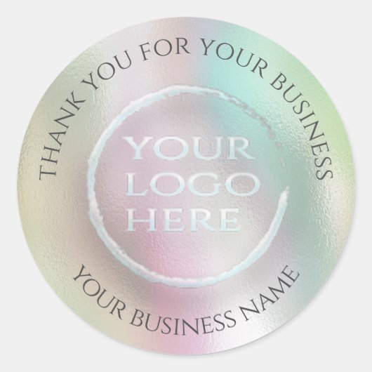 虹色の虹のホログラフィ感謝していー ラウンドシール (正面)