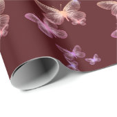 虹色の蝶オンマルーン ラッピングペーパー (ロールコーナー)
