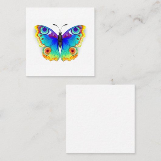 虹色の蝶孔雀の目 スクエア名刺 (正面/裏面)