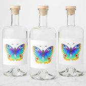 虹色の蝶孔雀の目 リキュールボトルラベル (ボトル)