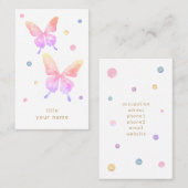 虹色の蝶　水彩イラスト 名刺 (正面/裏面)