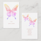 虹色の蝶　水彩イラスト 名刺 (正面/裏面)
