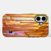 虹色の表面の黄金の滴 Case-Mate iPhoneケース (裏面 (横))