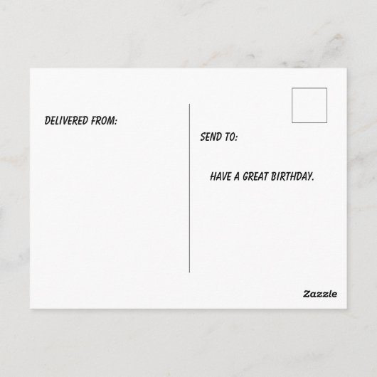 虹色の誕生日帽子をかぶったグッピー ポストカード (裏面)