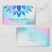 虹色の質感を持つフェイクハスの花 名刺 (正面/裏面)