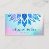 虹色の質感を持つフェイクハスの花 名刺 (正面)